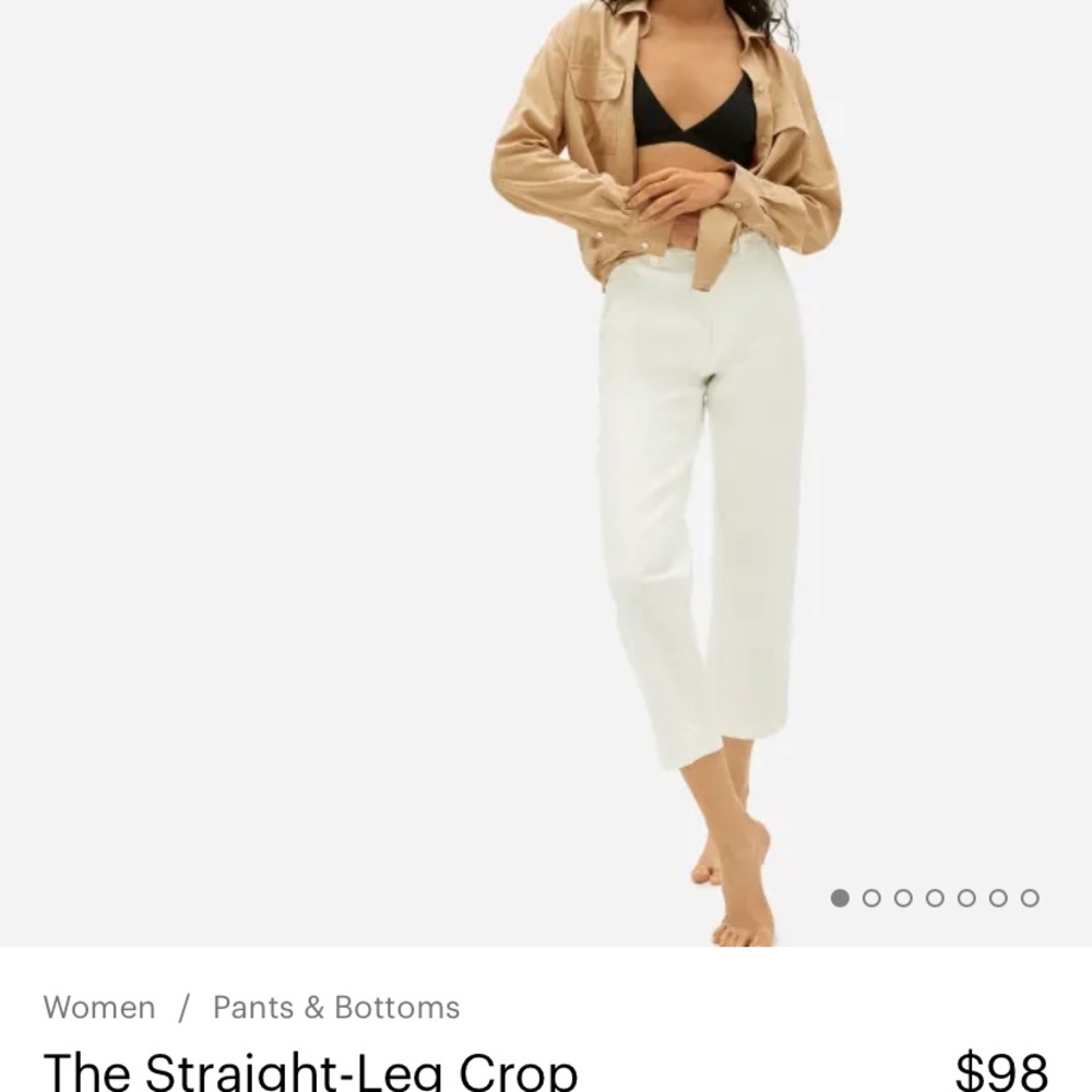 Everlane Straight Leg Crop Size 4 - Bone
